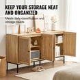 thumbnail image 3 of VEVOR Armoire de Rangement en Rotin avec 4 Portes Magnétiques et Tablettes Ajustables Naturel, 3 of 9