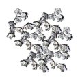 thumbnail image 3 of GUOOL 100x Flower Beads Crafts Handmade Flower Bead Charms Transparent Floral Bead Gray, 3 of 9
