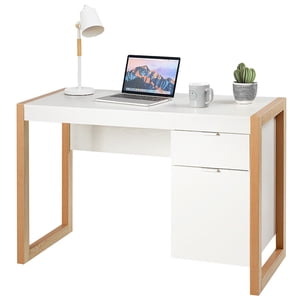 Costway Bureau d'ordinateur Table avec tiroirs Bureau à la maison