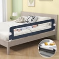 thumbnail image 2 of Gymax 2PCS 71'' Toddler Foldable Bed Rail w/ Adjustable Safety Strap Bedrail Guard Blue, 2 of 10
