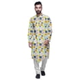 thumbnail image 1 of Atasi Indian Mandarin Collar Mens Kurta Printed Button Down Kurtas Ethnic Clothing, 1 of 1