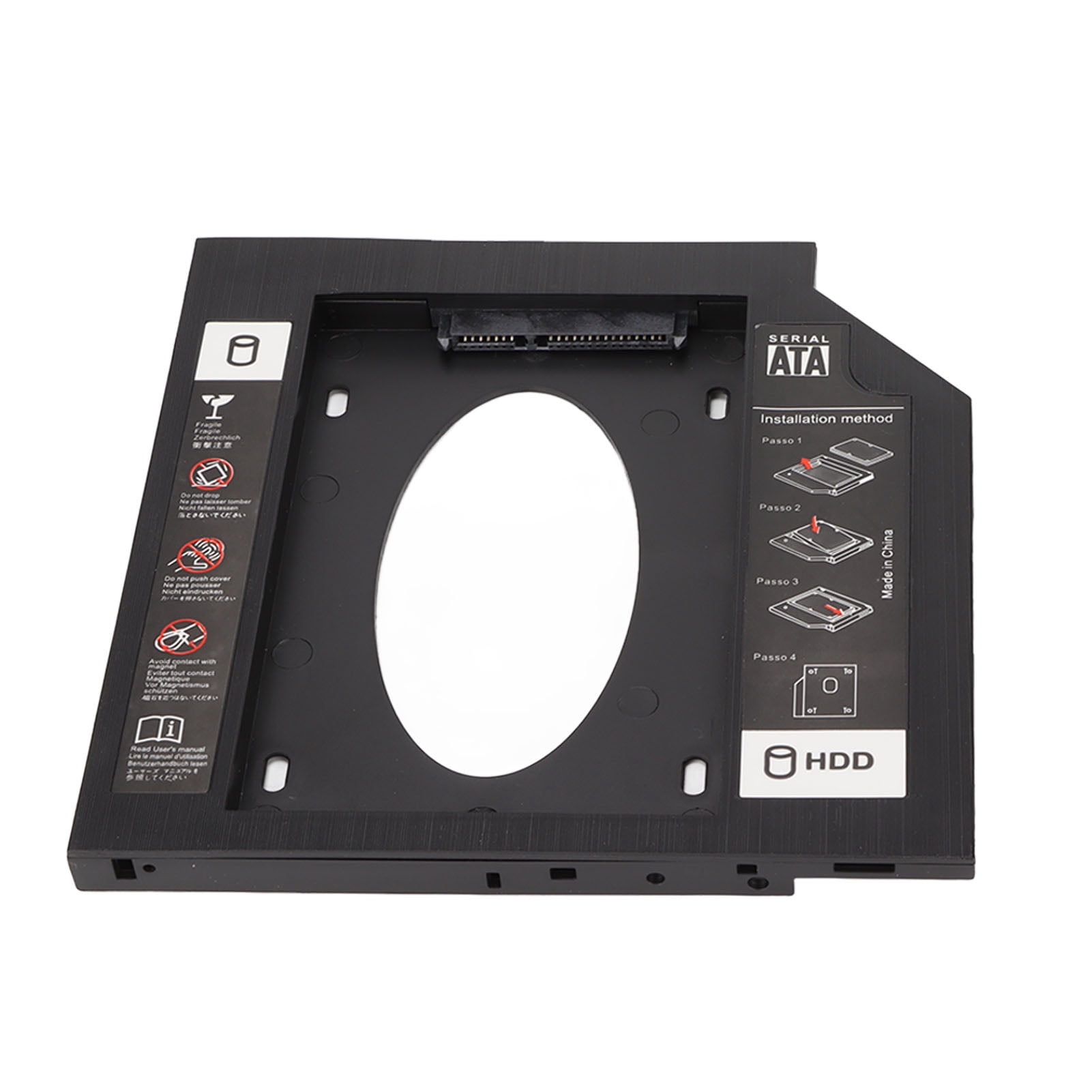 HDD Caddy Bay General 9.5mm 2.5in SATA to SATA 2nd HDD SSD Hard Drive Tray Cover for Laptop CD DVD ROM Drive Slot