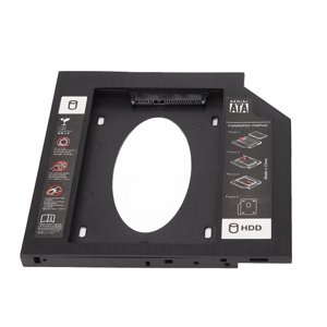 HDD Caddy Bay General 9.5mm 2.5in SATA to SATA 2nd HDD SSD Hard Drive Tray Cover for Laptop CD DVD ROM Drive Slot