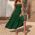 thumbnail image 2 of Tumotour Robes d'Été pour Femmes Col Rond Couleur Unie Camisole Robe Décontractée Longueur Thé Sans Manches Bretelles Spaghetti Robe Bohème Évasée Fluide Coupe Ample Robes de Vacances pour Sortir Fête Plage Rendez-Vous, 2 of 8