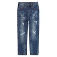 thumbnail image 1 of KIDSCOOL SPACE Big Girls Jeans,Elastic Waistband Inside Ripped Holes Soft Simple Desgin Denim Pants,Light Blue,8, 1 of 5