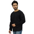 thumbnail image 2 of Atasi Kurta Court à Col Rond pour Homme en Coton Manches Retroussables Chemise Ethnique Noire-Xxx-Grand, 2 of 7