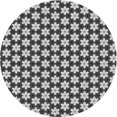 thumbnail image 1 of Ahgly Company Tapis d'Intérieur Rond Lavable en Machine Gris Argenté Transitionnel, 8 Pieds Rond, 1 of 7