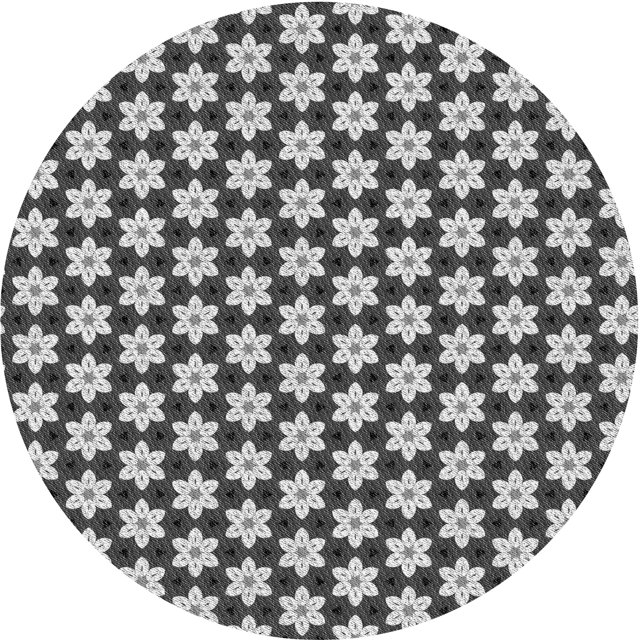 Ahgly Company Tapis d'Intérieur Rond Lavable en Machine Gris Argenté Transitionnel, 8 Pieds Rond