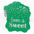 thumbnail image 2 of Inkdotpot Real Silver Foil Love Is Sweet Wedding Tags Favor Bracket Shape Hang Pack Of 50 Paper Tags, 2 of 6