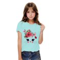 thumbnail image 2 of Rbaofujie T-Shirts pour Fille à Manches Courtes, Jolis T-Shirts Graphiques à Col Rond, Imprimé de Chat de Dessin Animé, Hauts d'Été, 2 of 4