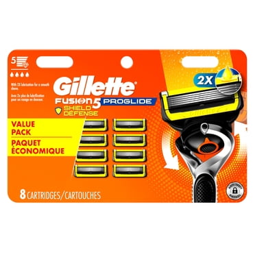 Gillette Fusion5 ProGlide Shield Recharges de Rasoir pour Hommes, 8 Recharges de Lames de Rasoir pour Manche de Rasoir FlexBall, Lame de Précision pour Hommes