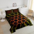 thumbnail image 4 of Erosebridal Orange Honeycomb Bedding King Comforter Set, Neon Geometry Down Comforter, Abstract Room Decor, Breathable, 4 of 8