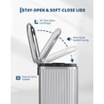 thumbnail image 3 of 50L Fluted Stainless Steel Step Trash Can, Soft Close, Removable Inner Bucket, Fingerprint-Proof & Rust-Resistant, Anti-Slip Base, Stay-Open Lid, 42.8*35.5*62cm, 3 of 6