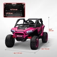 thumbnail image 3 of Qaba 2 Seater 24V 7AH Ride on Truck w/ Spring Suspension, Remote, Pink, 3 of 10