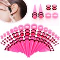 thumbnail image 3 of 50Pcs Ear Expander Double O-Rings Flared Tunnels Three-piece Suit Hypoallergenic Body Piercing Jewelry Set Smooth Surface Finish Acrylic Tapers And Plugs Silicone Tunnels Perfect Gift, 3 of 8