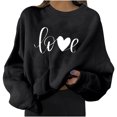 thumbnail image 1 of Ketyyh-chn99 Chandail à Col Rond pour Femmes Mode Tendance Ample Mignon T-Shirt à Manches Longues Col Rond pour Femmes Noir,m, 1 of 3