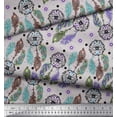 thumbnail image 2 of Soimoi Polyester Crepe Fabric Eye,Dot & Peacock Feather Print Sewing Fabric Yard 42 Inch Wide, 2 of 3