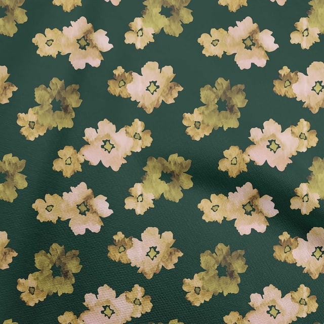 oneOone Rayon Light Green Fabric Floral & Sewing Material Print Fabric By The Yard 56 Inch Wide