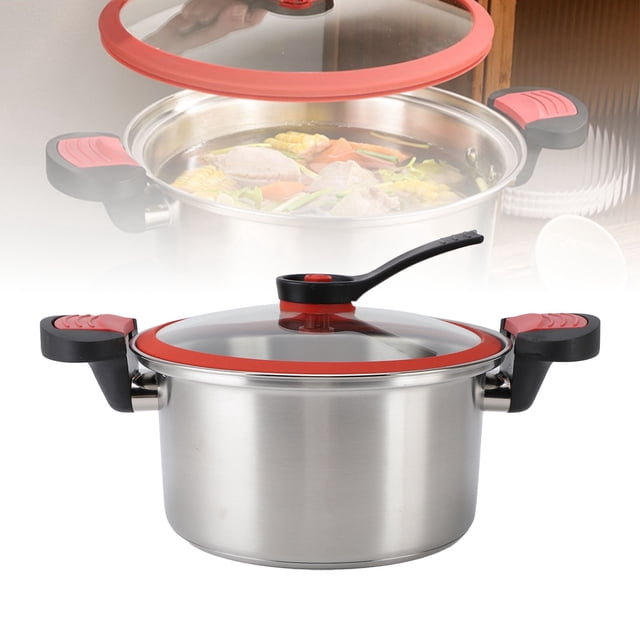 Pressure Pot Thickened Pressure Canner with Release Valve Canning Cooker Pot,Pressure Cooker Stainless Steel Stove Top Fast Cooking Compatible with Gas Induction Cooker
