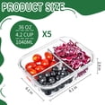 thumbnail image 2 of Skroam 5-Packs 36OZ Glass Airtight Food Storage Containers 3 Compartments, Meal Prep Container Set with Lids for Pantry Kitchen Organizers and Storage, BPA Free Glass Lunch Boxes Bento, 2 of 7