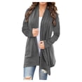 thumbnail image 1 of UPPADA Long Button Down Cardigans for Women Dressy Cardigan Open Front Sweater Open Back Sweatshirts with Pockets Dark Gray,XL, 1 of 6