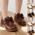 thumbnail image 1 of JDQJBZ Toddler Girls Mary Jane Flats Shoes Solid Color Bowknot Comfortable Soft Sole, 1 of 5