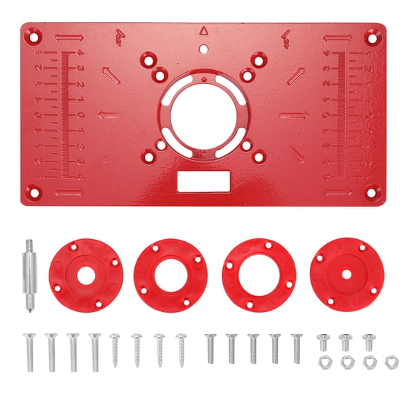 Yeacher Multifunctional Router Table Insert Plate Woodworking Benches Aluminium Wood Router Trimmer Models Engraving Machine with 4 Rings Tools Woodworking Engraving Machine Flip Board