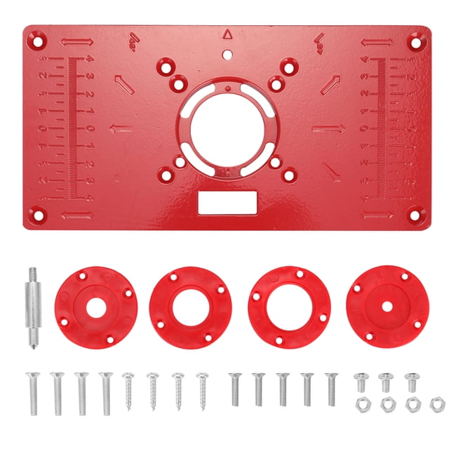 Yeacher Multifunctional Router Table Insert Plate Woodworking Benches Aluminium Wood Router Trimmer Models Engraving Machine with 4 Rings Tools Woodworking Engraving Machine Flip Board