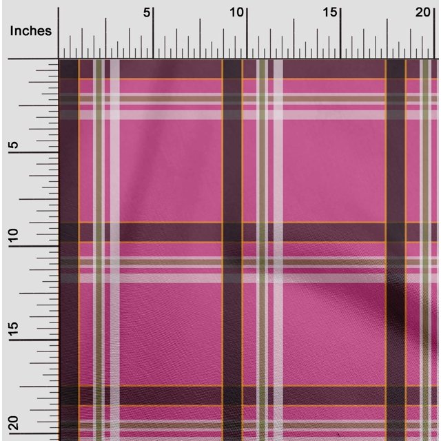 oneOone Cotton Cambric Pink Fabric Madras Check Craft Projects Decor Fabric Printed By The Yard 56 Inch Wide