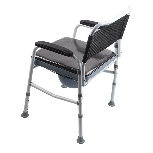 Commode Portable avec Hauteur Réglable, Cadre Sans Rouille, Léger et Portable, Patin Antidérapant, Surface en Mousse PU pour Douche