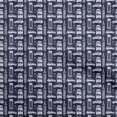 thumbnail image 1 of oneOone Cotton Cambric Dark Blue Fabric Travel Craft Projects Decor Fabric Printed By The Yard 42 Inch Wide, 1 of 5