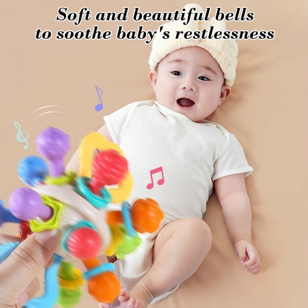 Boules Sensorielles Avec Hochet Pour Bébés 6 Mois – Texturées, Faciles à Attraper, Couleurs Vives, ABS Sûr