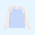 thumbnail image 1 of Milgrthf Enfants Garçons Filles Chandail à Col Rond Automne Décontracté Manches Longues Raglan à Blocs de Couleur Coton Chandail à Enfiler Hauts Bleu Ciel 2 Ans, 1 of 5