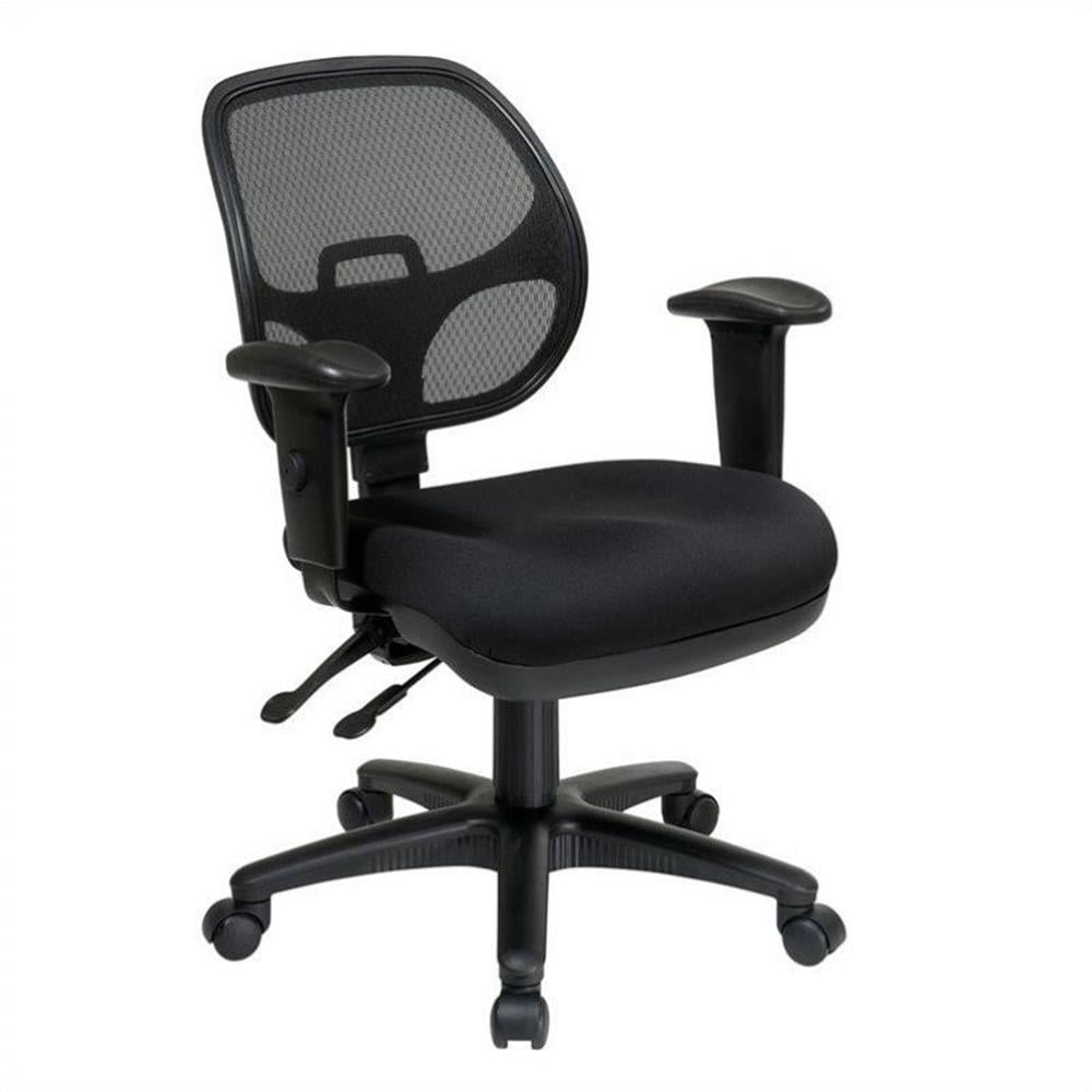 Ergonomic Task Office Chair with Adjustable Arms in Coal Black