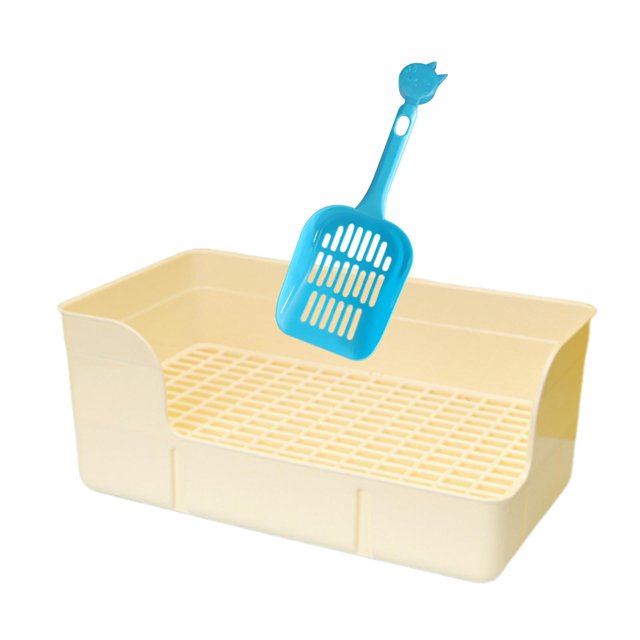 Milaget Rabbit Litter for Cage Bedpan Ferret Guinea Pig Potty Tray Corner Litter Pan White