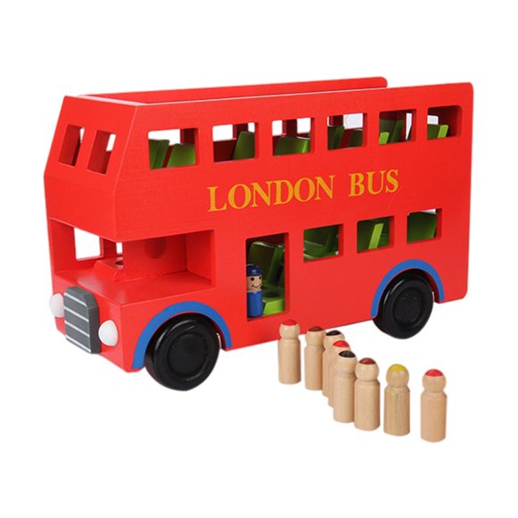 Yinanstore Jouet de Construction de Modèle d'Autobus avec 15 Figurines Jouets d'Assemblage Robustes 1/18 pour Interaction Parent-Enfant Tout-Petits Garçons Enfants