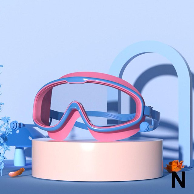 Adult Large Frame Swimming Goggles Waterproof And Fog-Proof Hd Swimming Goggles With Integrated Earplugs Silicone Children'S Swimming Goggles