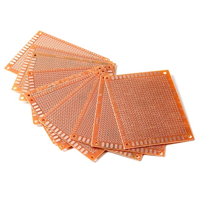 20 Pcs 7*9cm Carte PCB Prototype Finie à Souder pour Bricolage Carte de Circuit Planche à Pain (Doré)