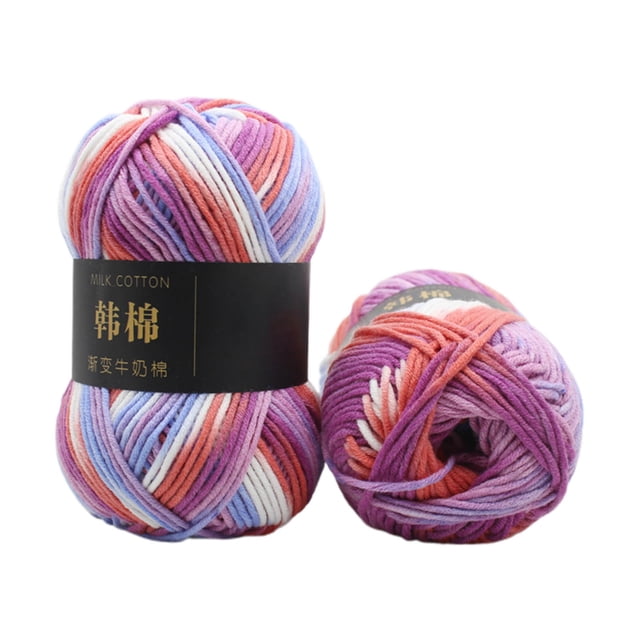 Fil pour le Crochet, Tricot à la Main Coloré 50 g Tricot Crochet Lait Doux Bébé Fil de Coton Laine, Écheveau pour Faire Chapeaux Écharpes Sacs Chandails, Fil pour le Tricot
