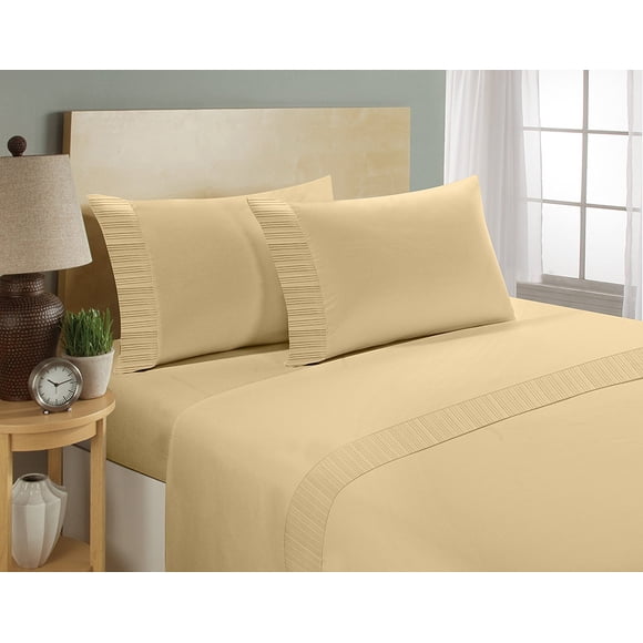 Home Sweet Home London 1800 Series - Ensemble de Draps pour Lit Double en Microfibre à Poches Profondes (Taupe)