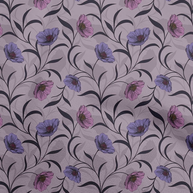 oneOone Cotton Poplin Twill Lavender Fabric Florals Fabric For Sewing Printed Craft Fabric By The Yard 56 Inch Wide