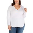 thumbnail image 4 of I.N.C Womens Tail Basic T-Shirt, White, Plus Size, 1X, 4 of 6