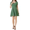 thumbnail image 2 of INSPIRE CHIC Robe de Bal Trapèze à Encolure Carrée Imprimée à Manches Courtes pour Femme TG Vert-Cœur, 2 of 7