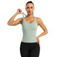 thumbnail image 1 of Charmo Women's Scoop Neck Ribbed Tank Tops Slim Straps Cropped Tops Built in Bra, 1 of 6