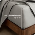 thumbnail image 3 of Bare Home 100% Cotton Flannel Fitted Sheet - Deep Pocket - King, Light Gray, 3 of 5