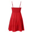 thumbnail image 5 of JIRNDf Robe d'Été pour Femmes Tendance 2025 Courte Unie Ourlet à Volants Courte Sans Manches Mini Aguichant Robes d'Été pour Femmes Robe Bohème Rouge m, 5 of 5