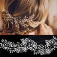 thumbnail image 2 of Luxury Vintage Bride Hair Accessories Handmade Pearl Wedding Jewelry Comb 1PC, 2 of 6