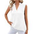 thumbnail image 1 of Timegard Camisoles pour Femmes Été Coton Lin Col en V Sans Manches Légères Décontractées Amples Hauts Blouse, 1 of 7