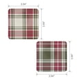 thumbnail image 3 of Holiday Time Cranberry Spice Collection Festive Red Green Plaid Square Cork Coasters, Table Protector Pad, 4" x 4", 4-Pack, 3 of 7