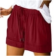 thumbnail image 1 of Timegard Womens Wide Leg Shorts Summer Plus Size Casual Loose Comfy Shorts Drawstring Travel Solid Color, 1 of 7